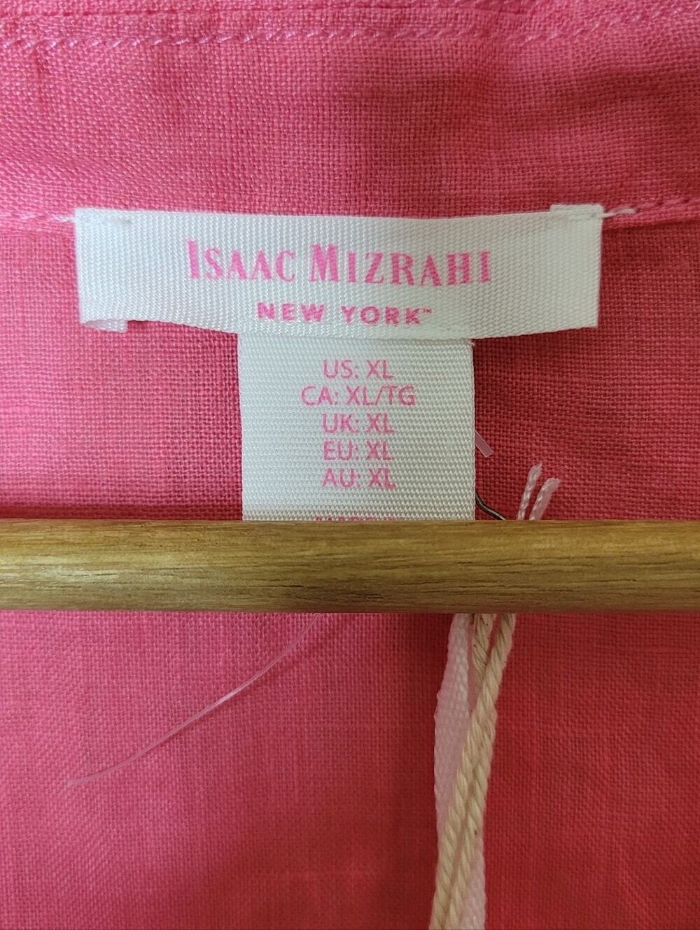 Isaac Mizrahi Pink Linen Tunic Top Size XL NWT - Picture 7 of 8